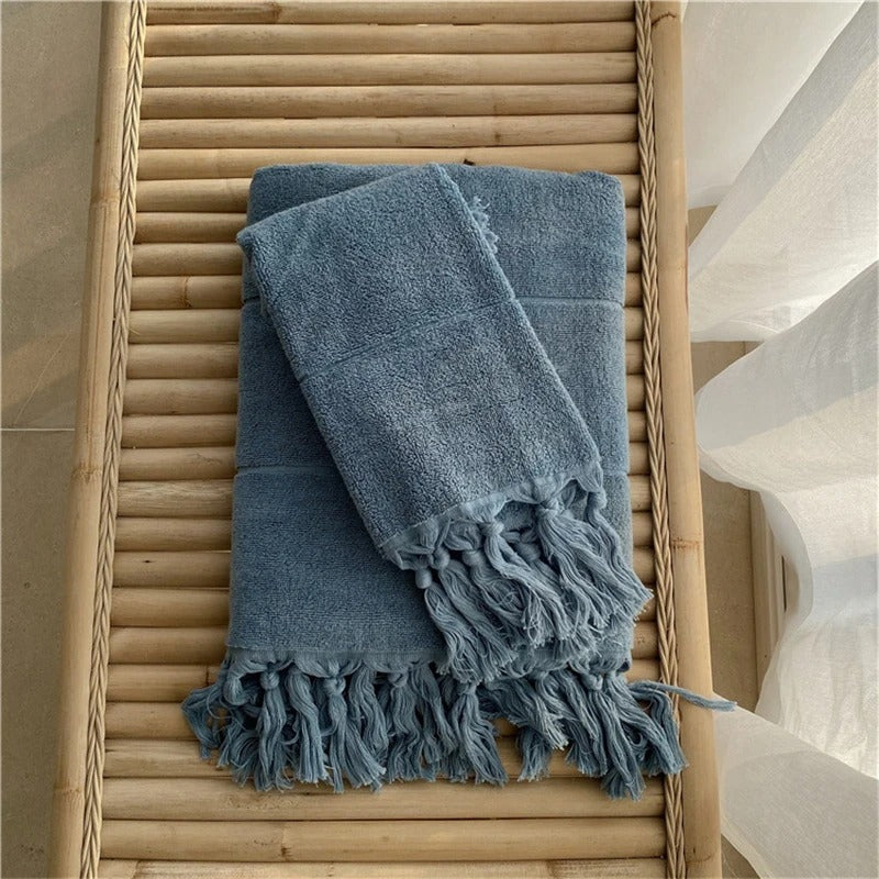 Katoenen Handdoek - PureTowel - Handgeknoopt - Franjes Design
