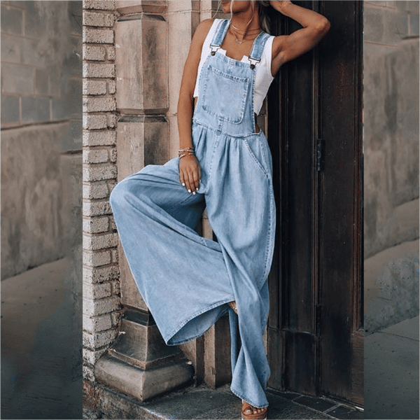 Zomer Tuinbroek - StyleFit - Wijde Pijpen - Hoge Taille