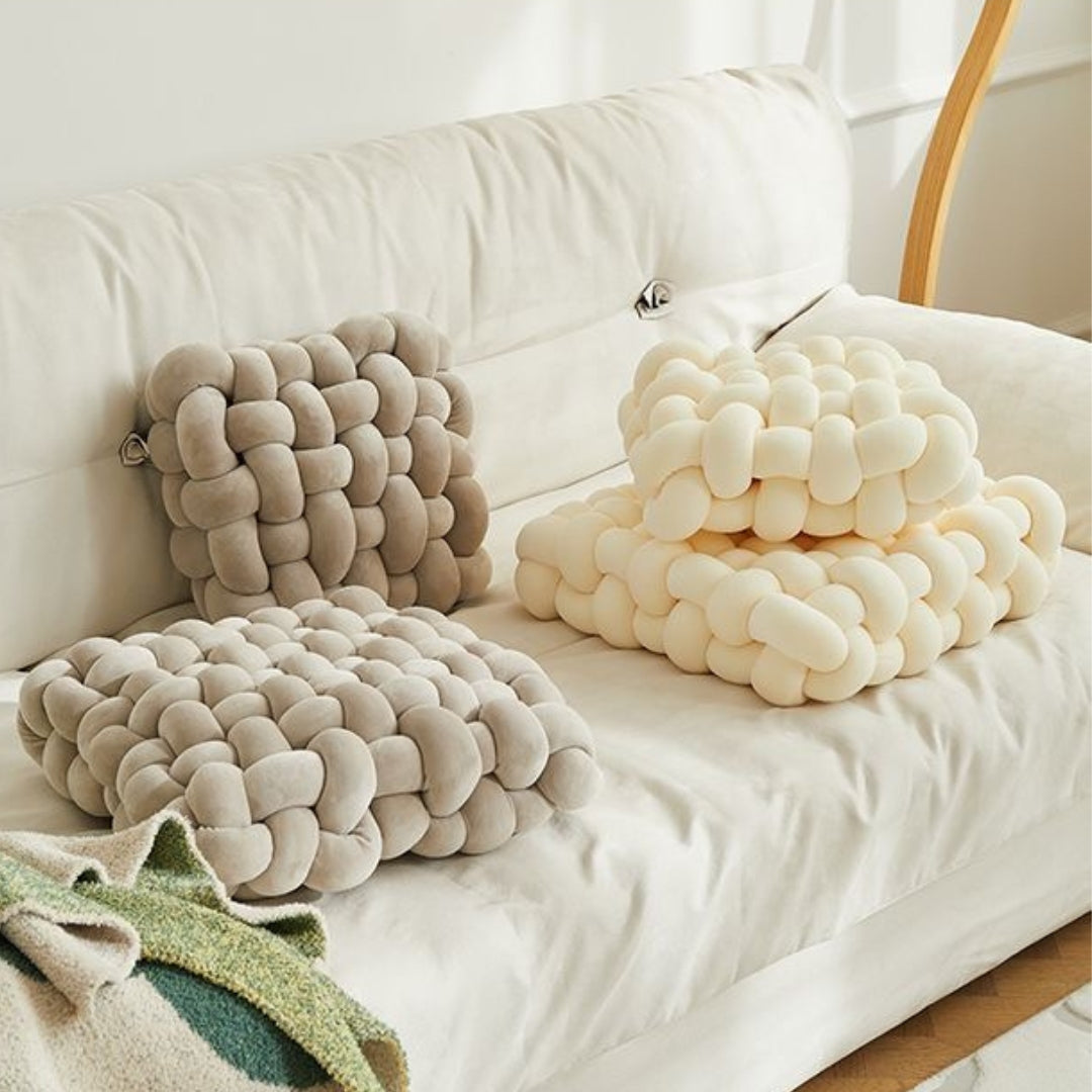 Kussen - CozyKnot - Gevlochten Design - Zacht Pluche