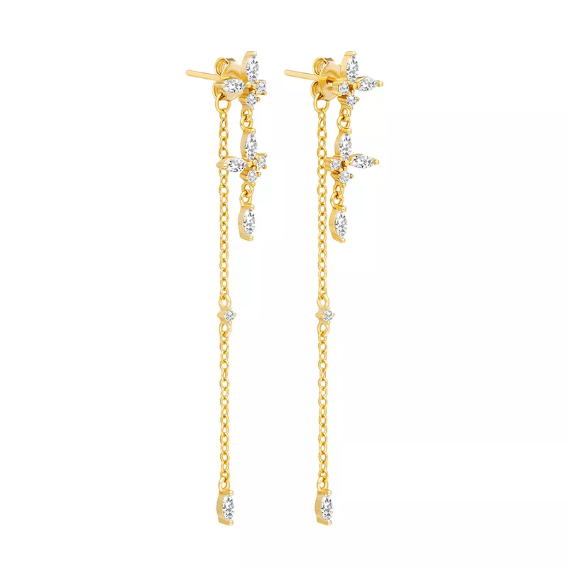 Druppel Oorbellen Sieraad - Elurea - Elegante Gouden Afwerking - Tijdloze Mode Accessoire