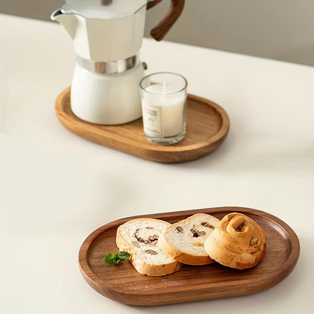 Houten Dienblad - LuxeWood - Elegante Ovale Vorm - Duurzaam Keuken Accessoire