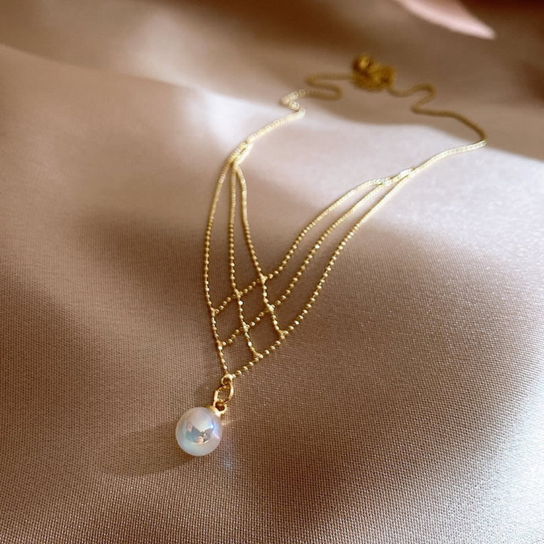 Parel Statement Ketting – Elvaria – Handgemaakt Geweven Design – Elegante Sieraad Cadeau
