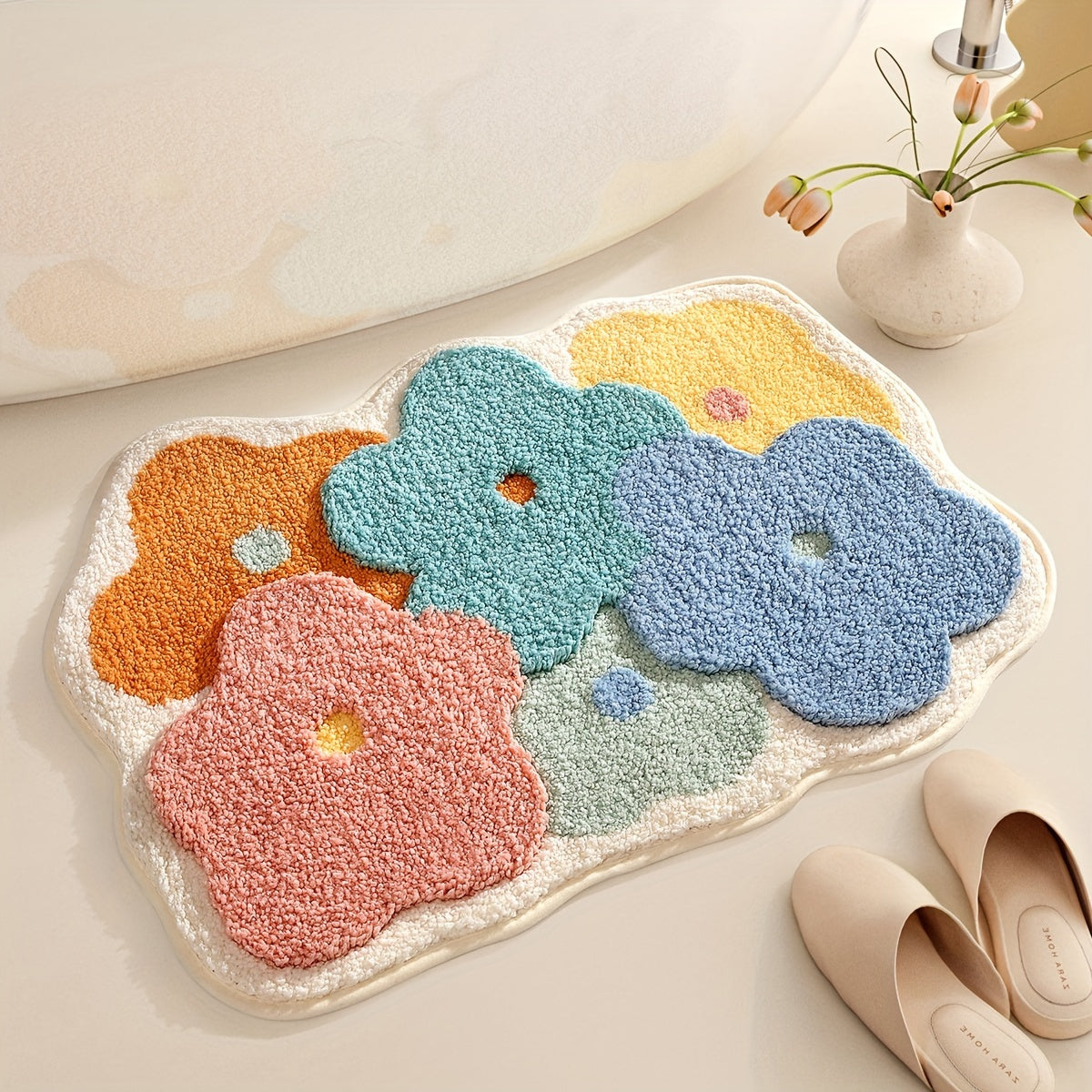 Badmat - FloraCush - Extra Absorberend - Elegant Bloemen Design