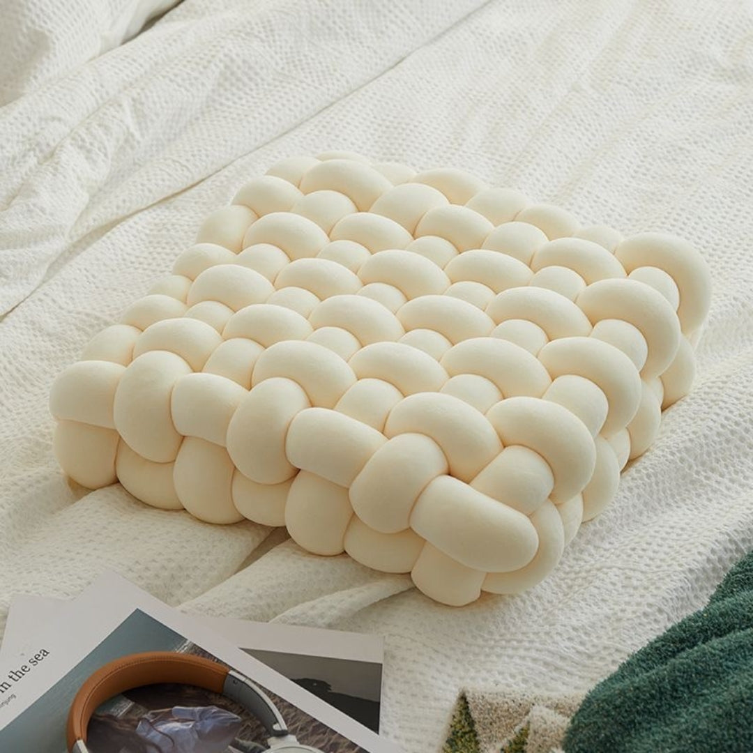 Kussen - CozyKnot - Gevlochten Design - Zacht Pluche