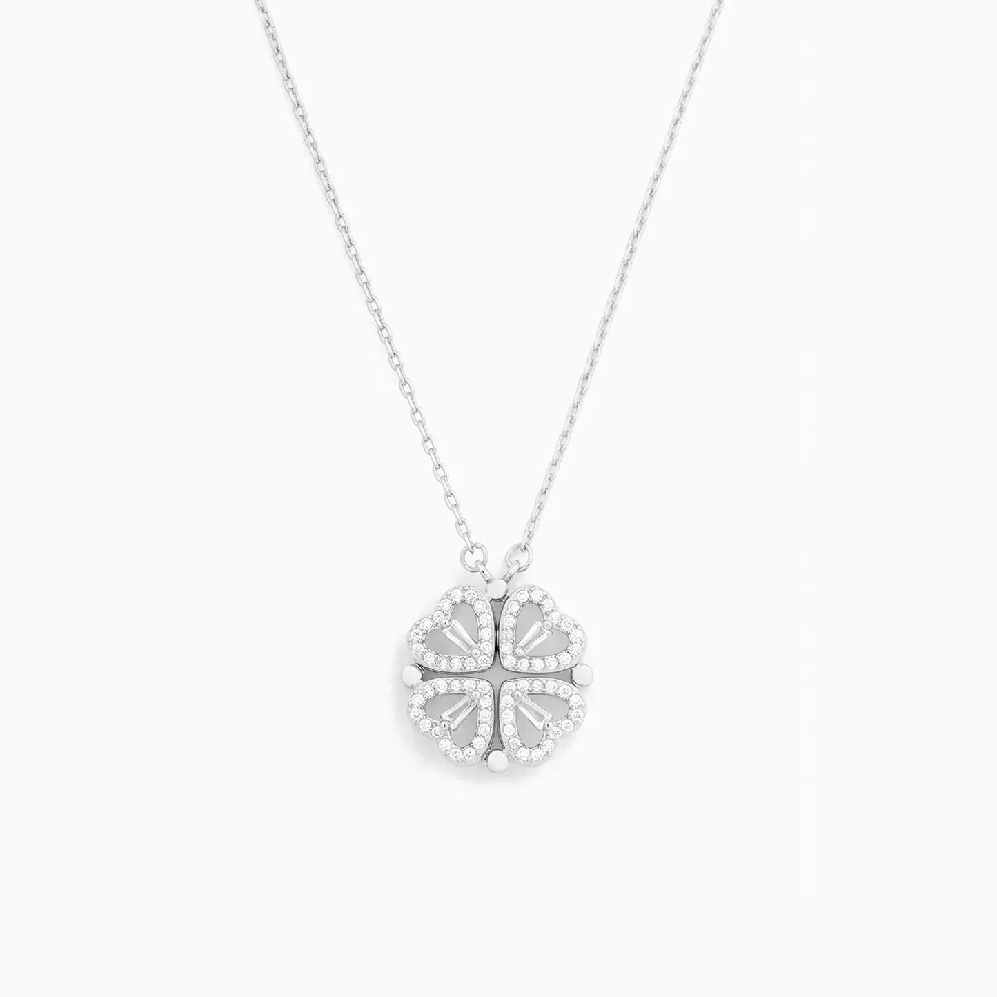 Hartketting - LoveCharm - Geluks Klavertje - Sprankelende Zirkonen