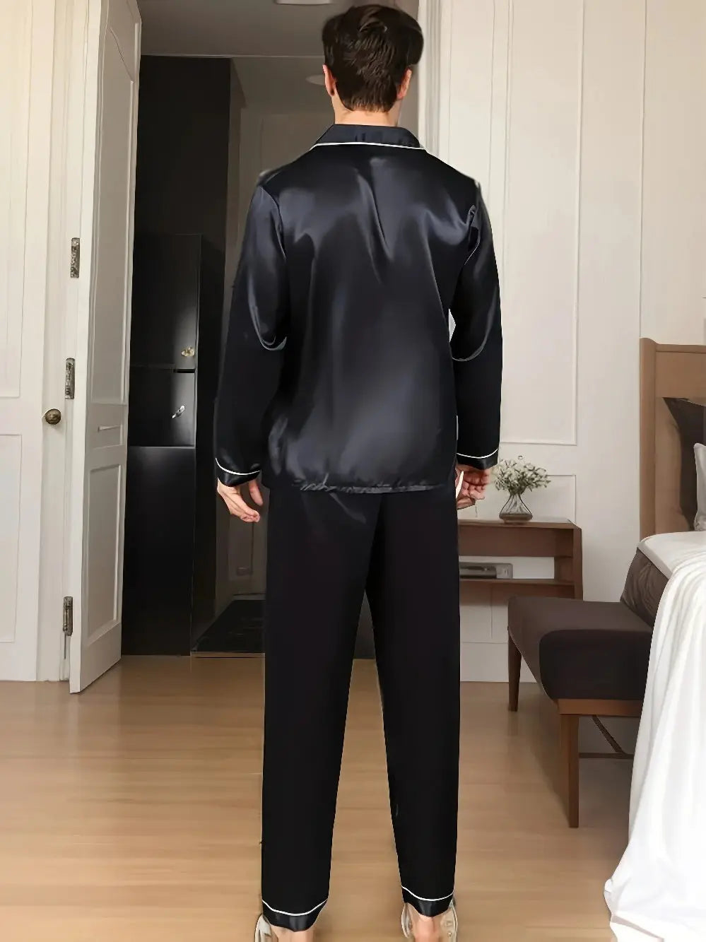 Heren Pyjama Set - LuxeSleep - Satijnen Stof - Comfortabele Pasvorm