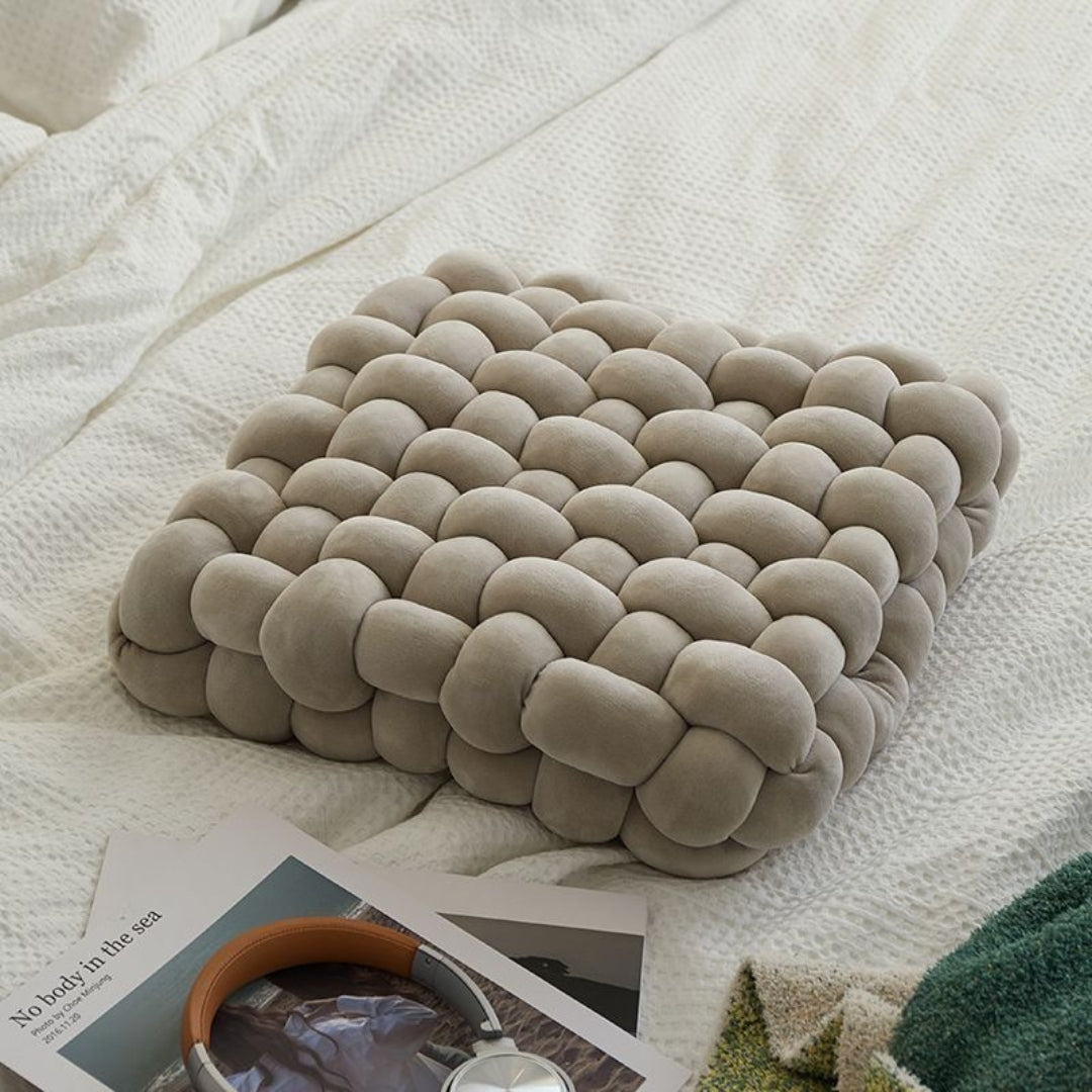 Kussen - CozyKnot - Gevlochten Design - Zacht Pluche
