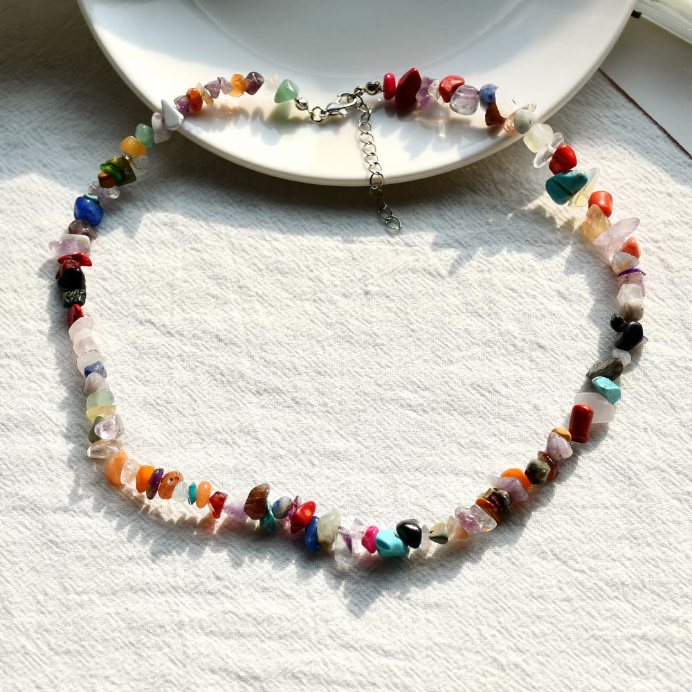 Kristallen Hanger Ketting - Virelle - Gepolijste Edelsteen Bedel - Elegante Dames Sieraden
