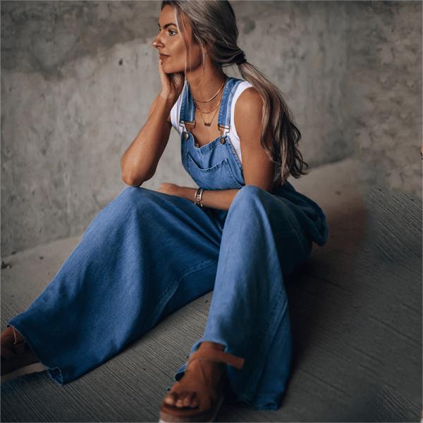 Zomer Tuinbroek - StyleFit - Wijde Pijpen - Hoge Taille