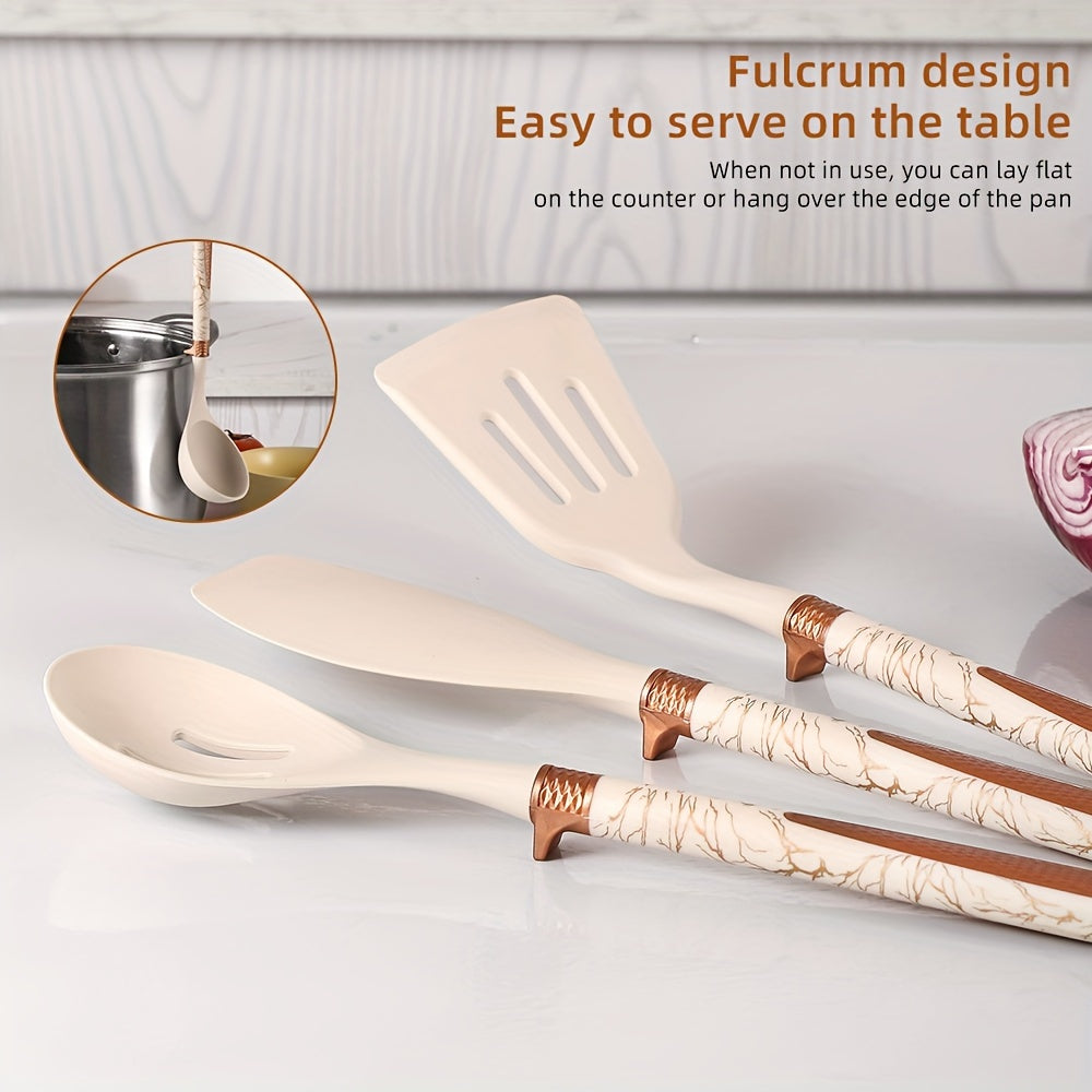 Keukengerei Set - EasyCook - Anti-aanbak Siliconen - Lichte Houten Handvatten