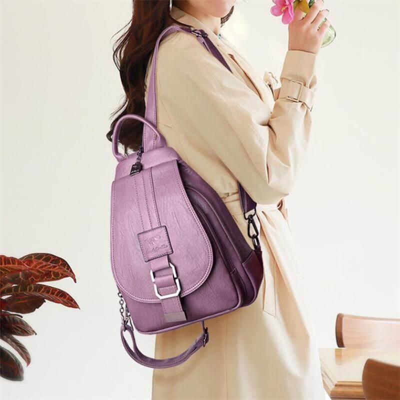 Anti-diefstal Rucksack - SecurePack - Leren Design - Dames Mode