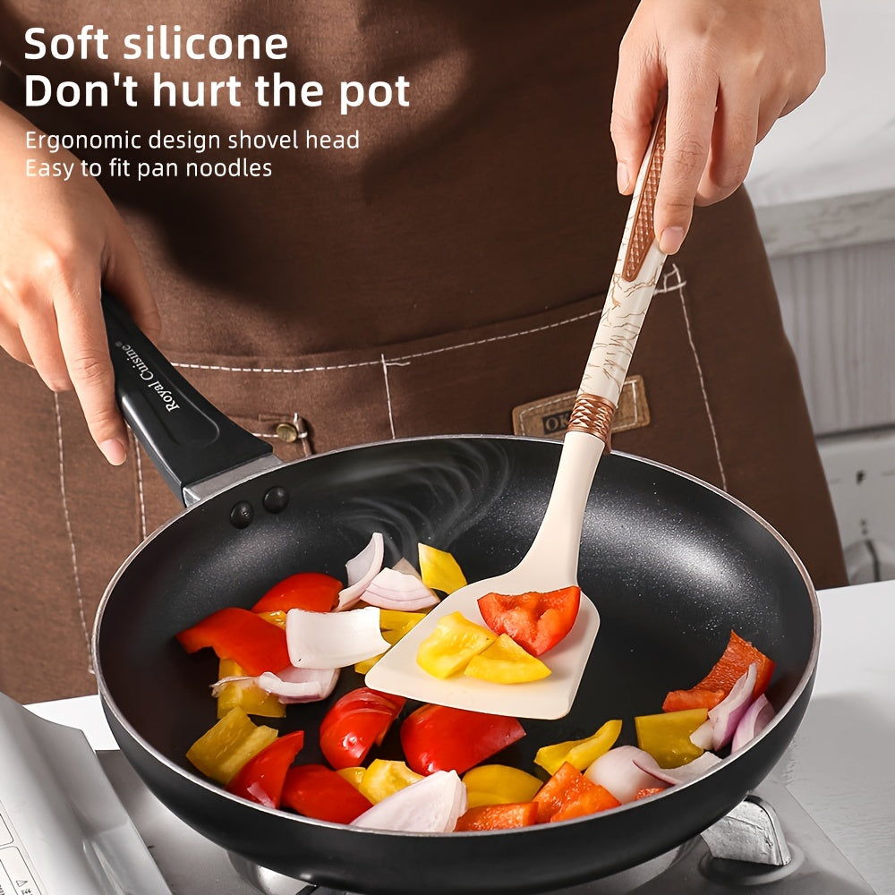 Keukengerei Set - EasyCook - Anti-aanbak Siliconen - Lichte Houten Handvatten
