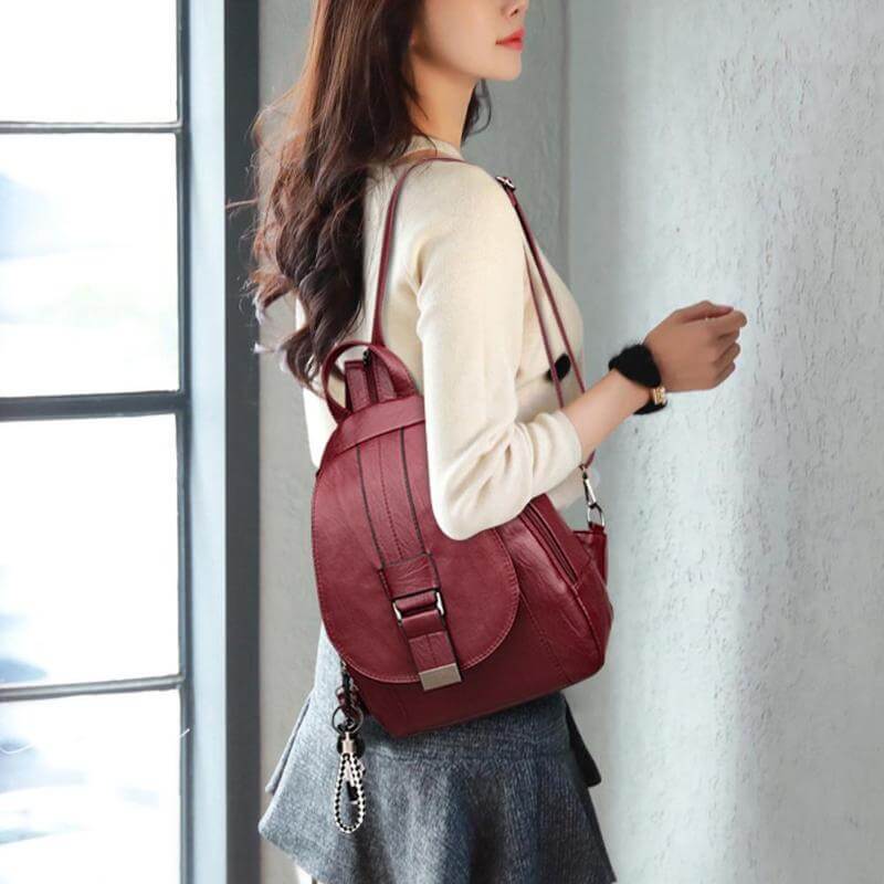Anti-diefstal Rucksack - SecurePack - Leren Design - Dames Mode
