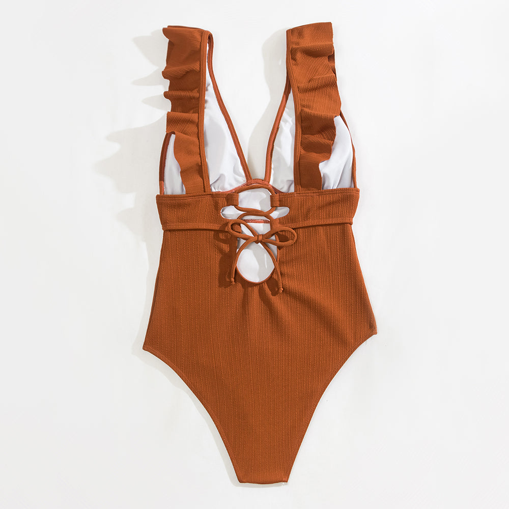 Eén-Delig Badpak - LuxeWave - Ruffle Design - Push-Up Ondersteuning