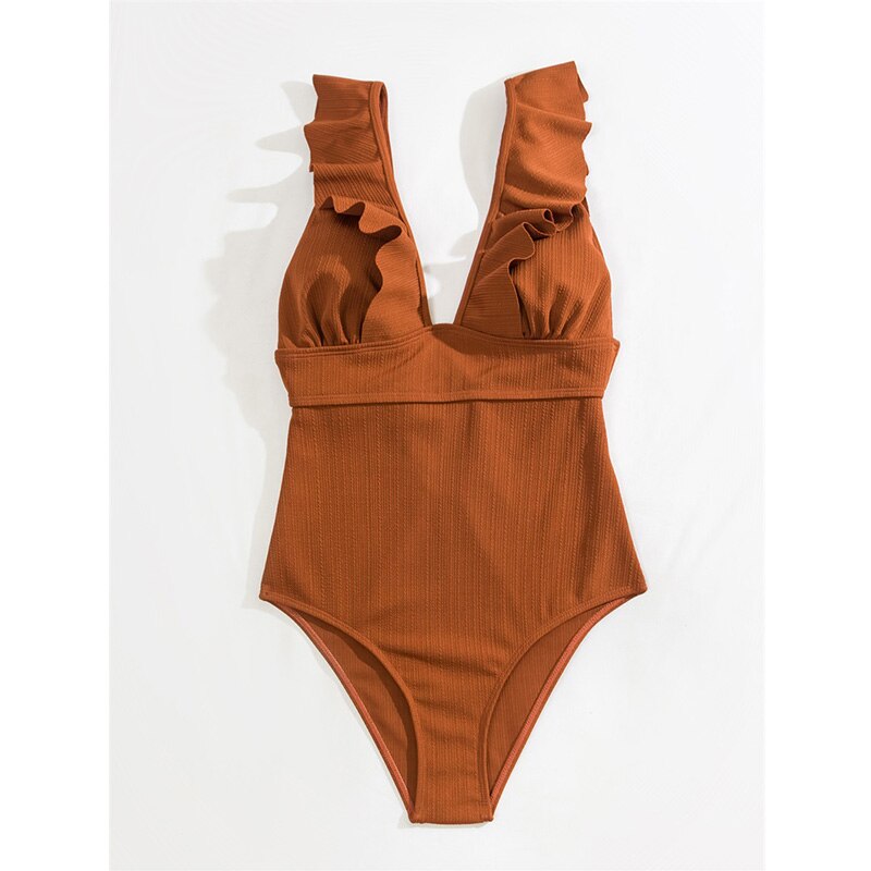 Eén-Delig Badpak - LuxeWave - Ruffle Design - Push-Up Ondersteuning