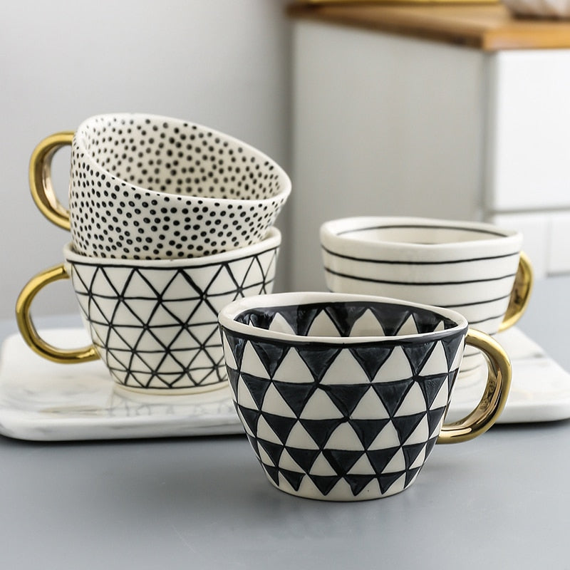 Keramische Mokken - Artistry - Handbeschilderd Design - Geometrische Patronen
