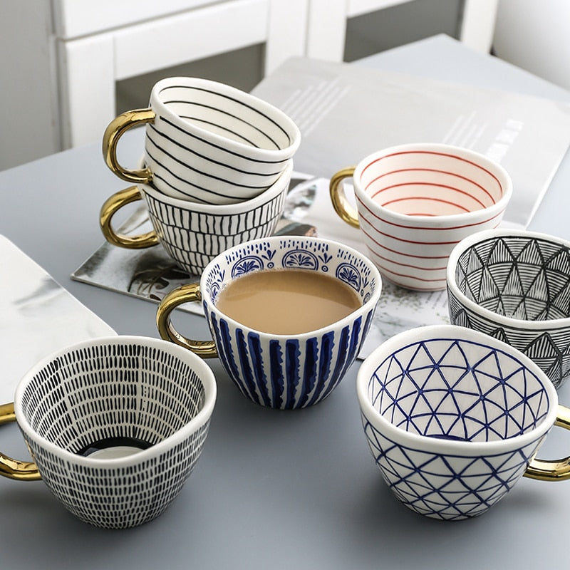 Keramische Mokken - Artistry - Handbeschilderd Design - Geometrische Patronen