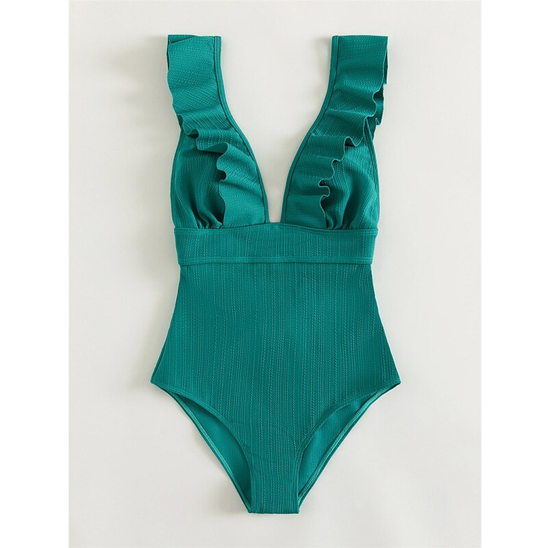 Eén-Delig Badpak - LuxeWave - Ruffle Design - Push-Up Ondersteuning