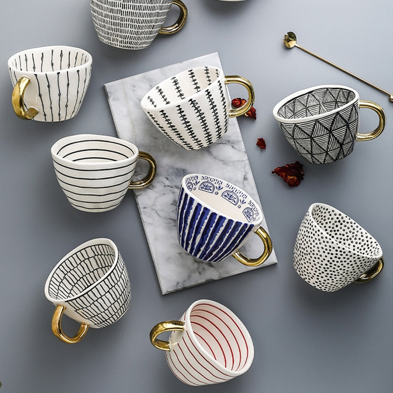Keramische Mokken - Artistry - Handbeschilderd Design - Geometrische Patronen
