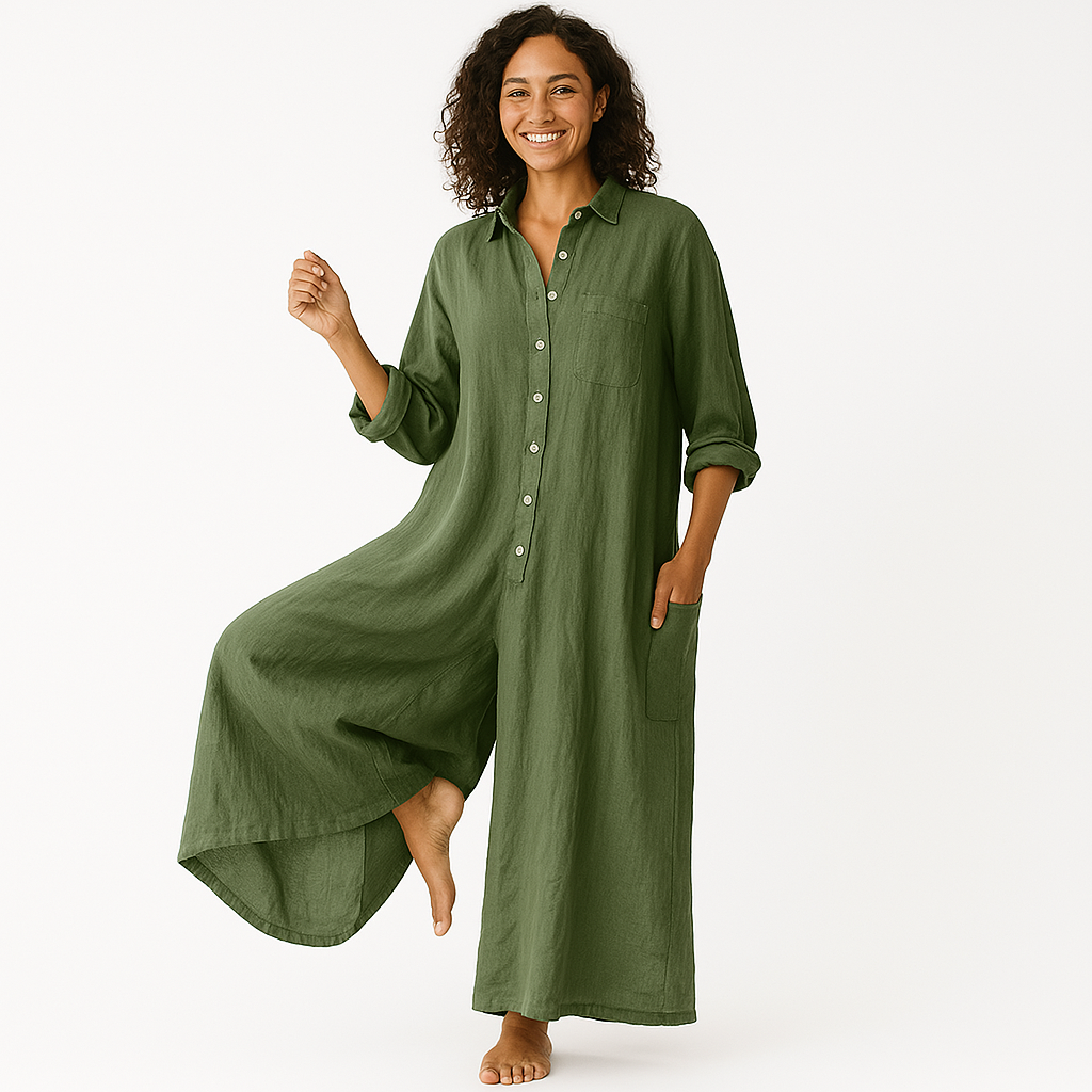 Jumpsuit - EleganceFit - V-Hals Design - Verstelbare Taille