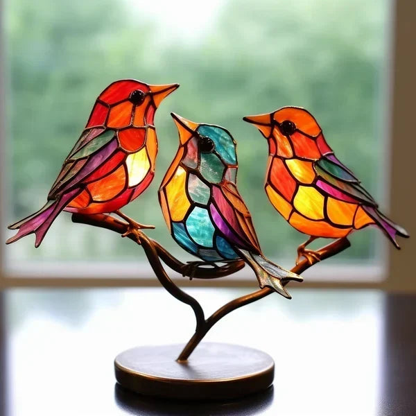 Vogel Beeld - LuxeBird - Elegante Design - Kleurrijk Acryl
