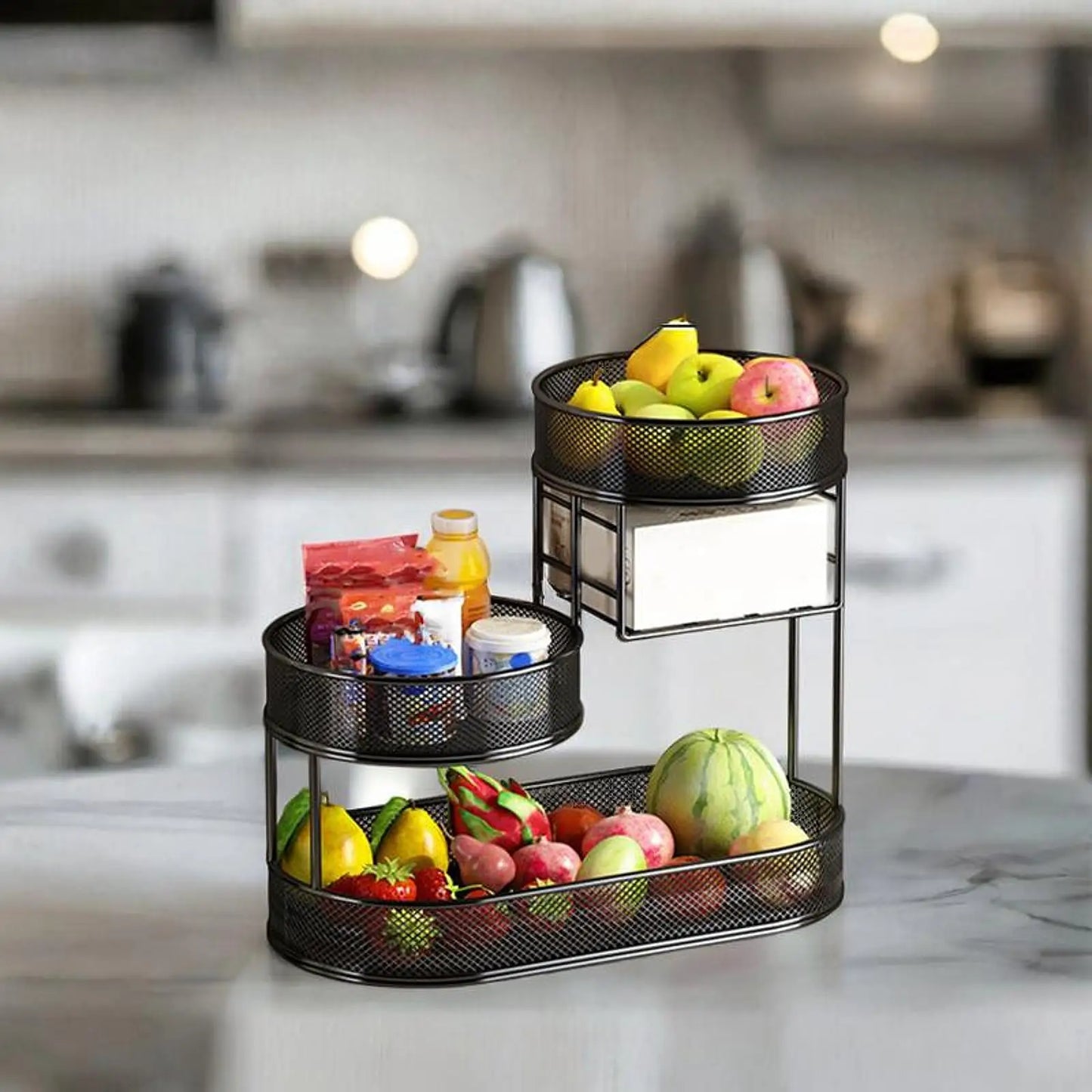 Fruitmand - FreshFlow - 3 Laags Ontwerp - Ruimtebesparende Opberging