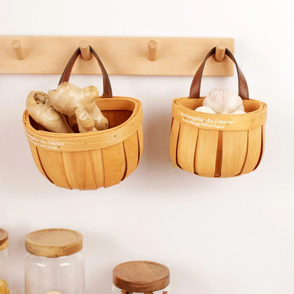 Marktmand - EcoBask - Handgemaakt Hout - Rustieke Charme