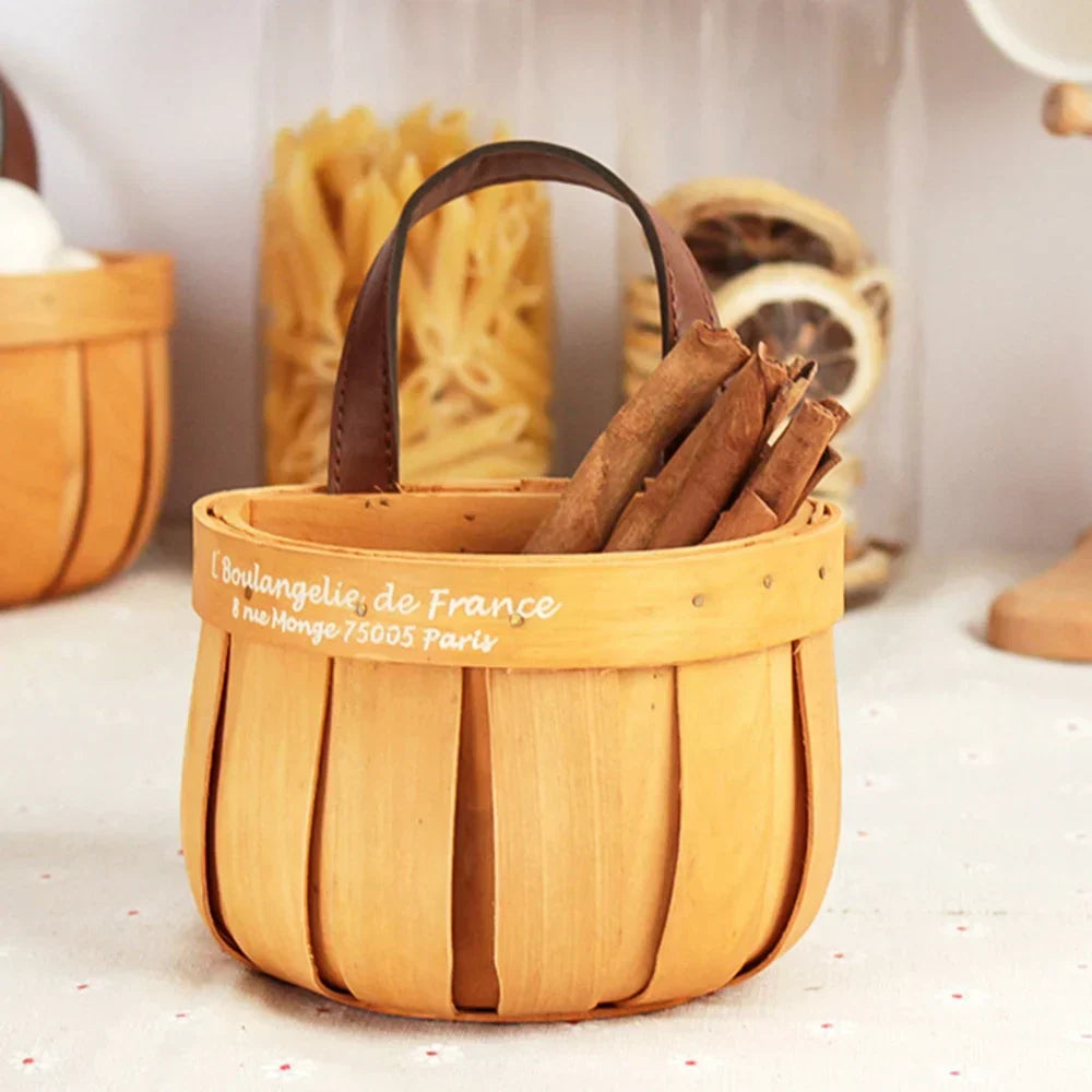 Marktmand - EcoBask - Handgemaakt Hout - Rustieke Charme