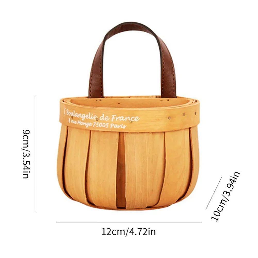 Marktmand - EcoBask - Handgemaakt Hout - Rustieke Charme