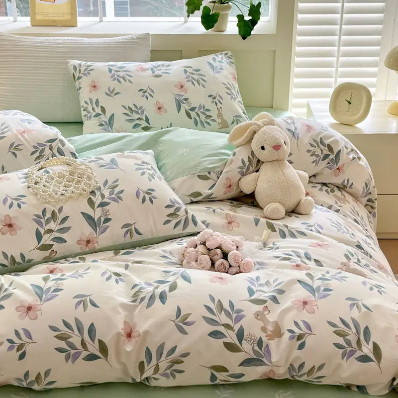 Beddengoed Set - DreamLuxe - Bloemige Elegantie - Ultiem Zacht Comfort