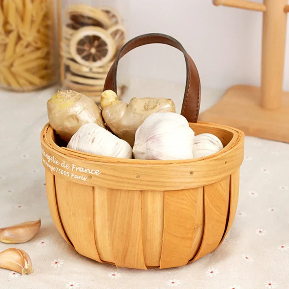Marktmand - EcoBask - Handgemaakt Hout - Rustieke Charme