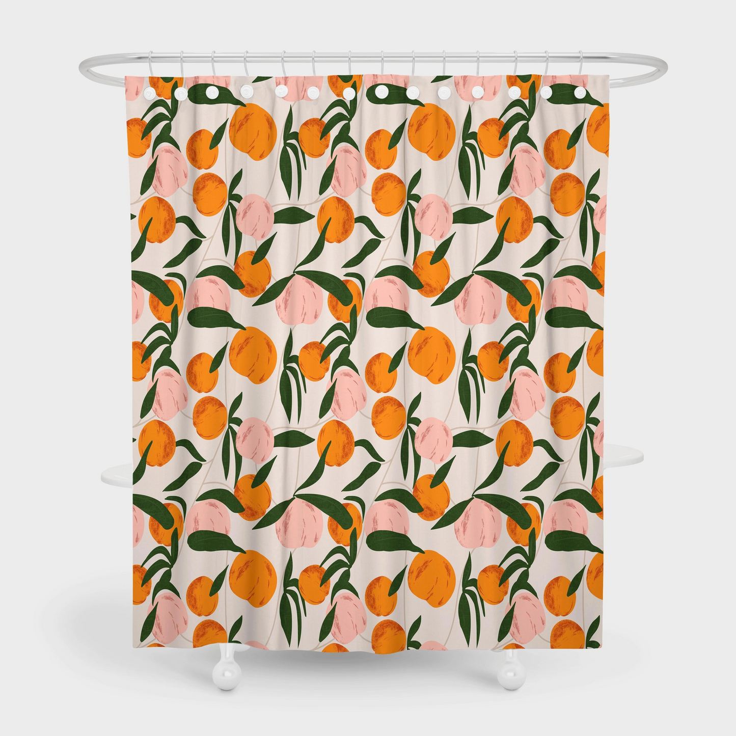 Douchegordijn - AquaBloom - Levendig Oranje - Badkamerdecoratie