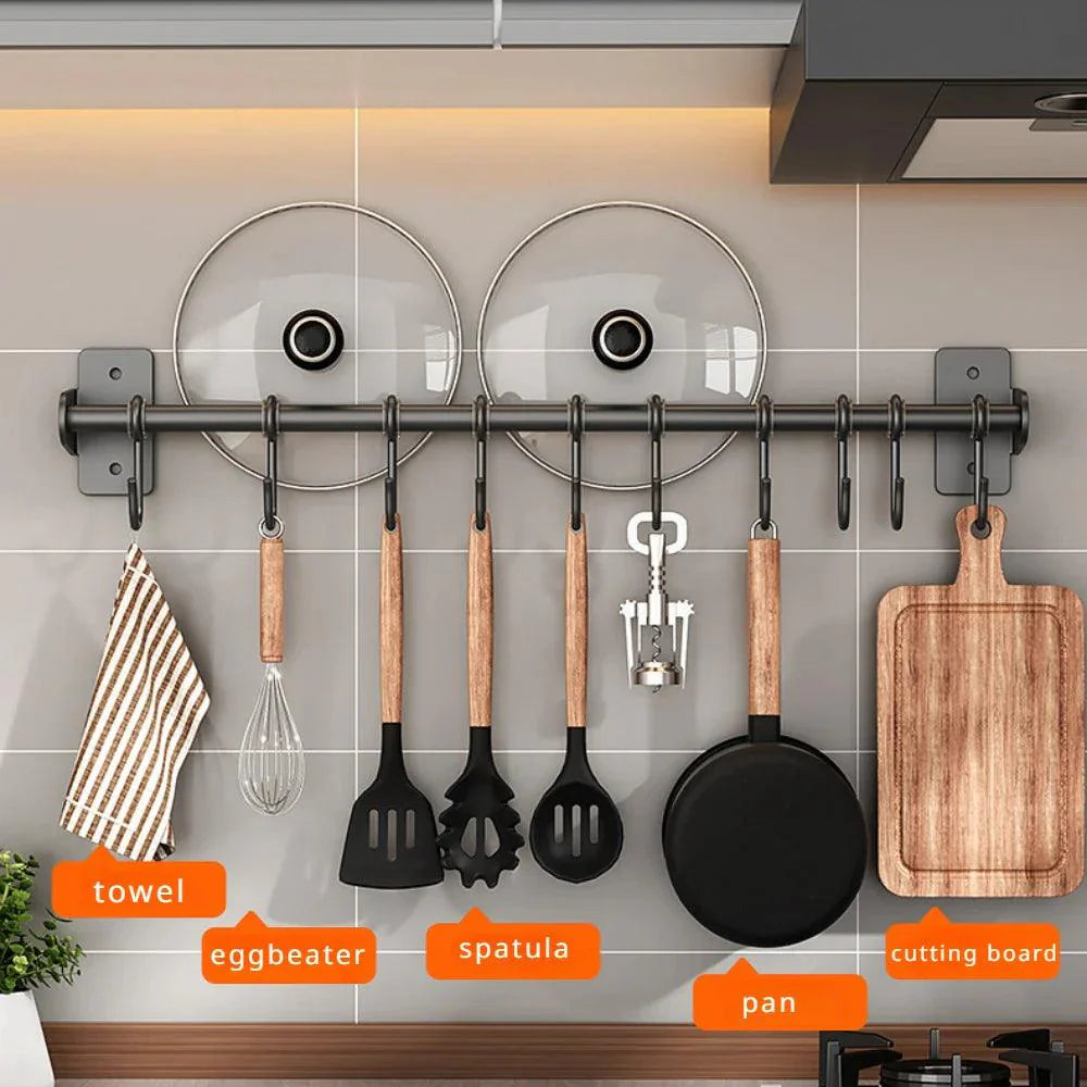 Keukenhaakrek - SteelMax - Wandgemonteerd - Bestek Organizer