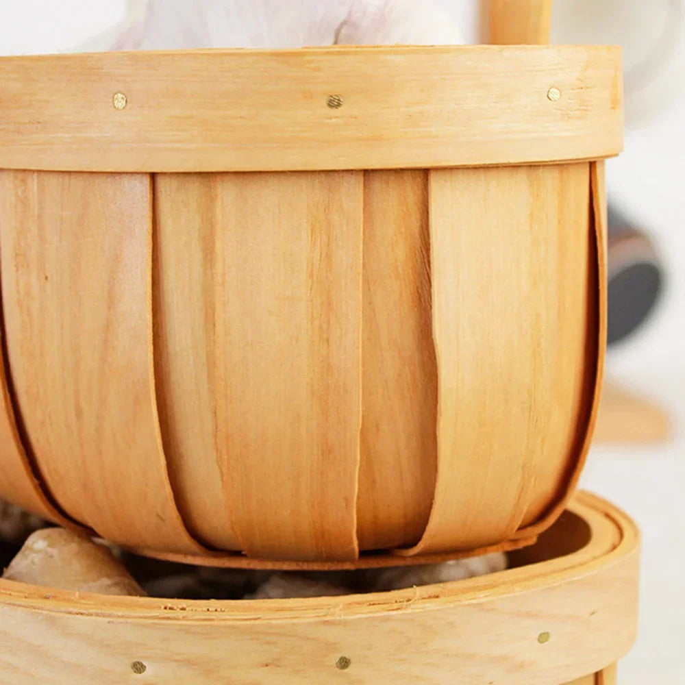 Marktmand - EcoBask - Handgemaakt Hout - Rustieke Charme