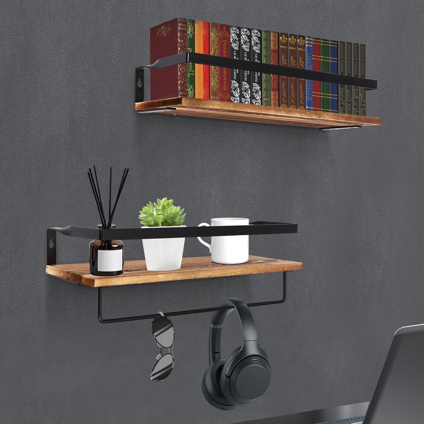 Wandplank - WoodStyle - Handdoekhouder - Stijlvolle Opslag