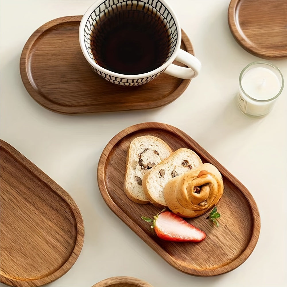 Houten Dienblad - LuxeWood - Elegante Ovale Vorm - Duurzaam Keuken Accessoire