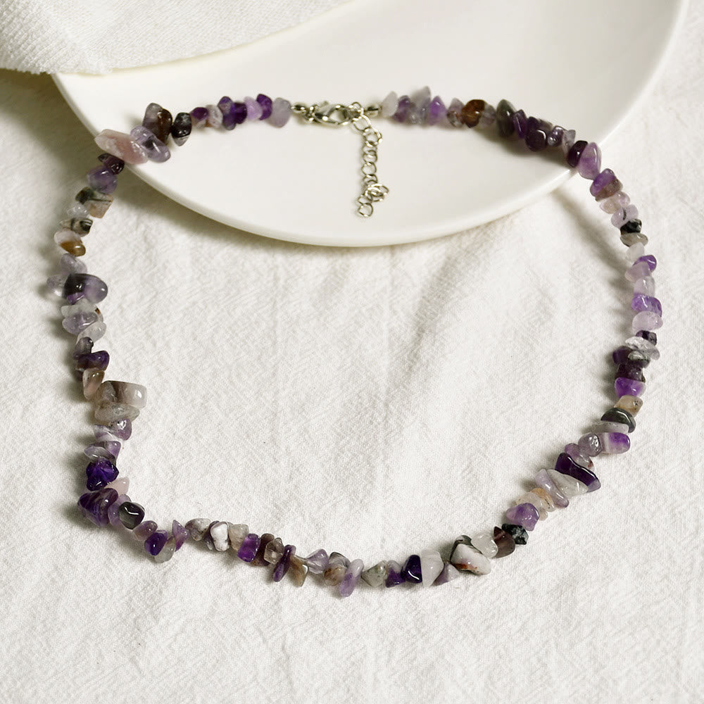Kristallen Hanger Ketting - Virelle - Gepolijste Edelsteen Bedel - Elegante Dames Sieraden