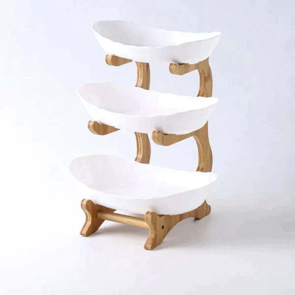 Fruitstand - LuxiBowl - Stijlvol Design - Drie-Laagse Display