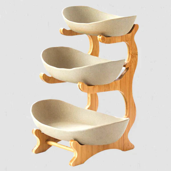 Fruitstand - LuxiBowl - Stijlvol Design - Drie-Laagse Display