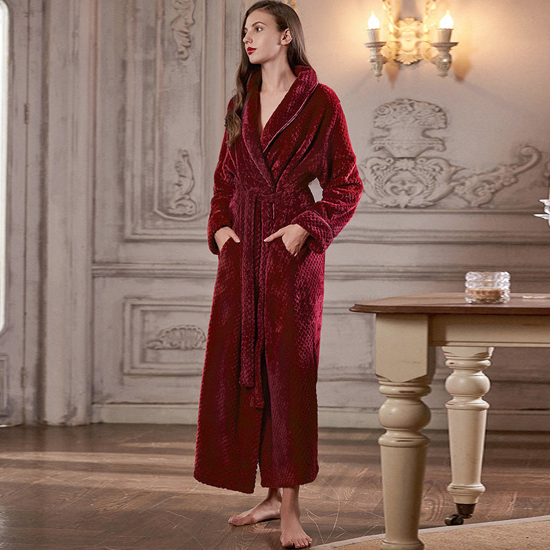 Flanellen Badjas - CozyLuxe - Thermische Warmte - Extra Lang Ontwerp