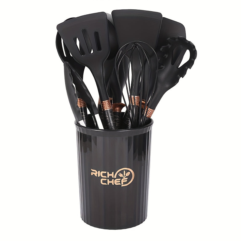 Keukengerei Set - EasyCook - Anti-aanbak Siliconen - Lichte Houten Handvatten