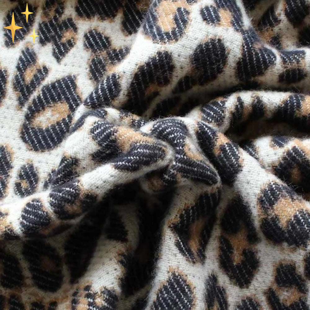 Winter Sjaal - CozyWrap - Luipaardprint - Warme Wol