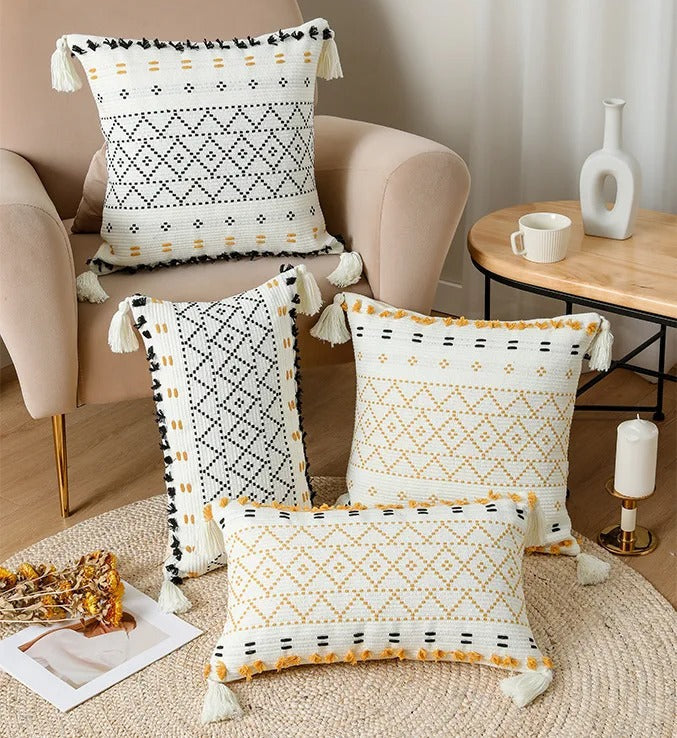 Kussenhoes - Plushora - Tufted Ontwerp - Bohemian Stijl