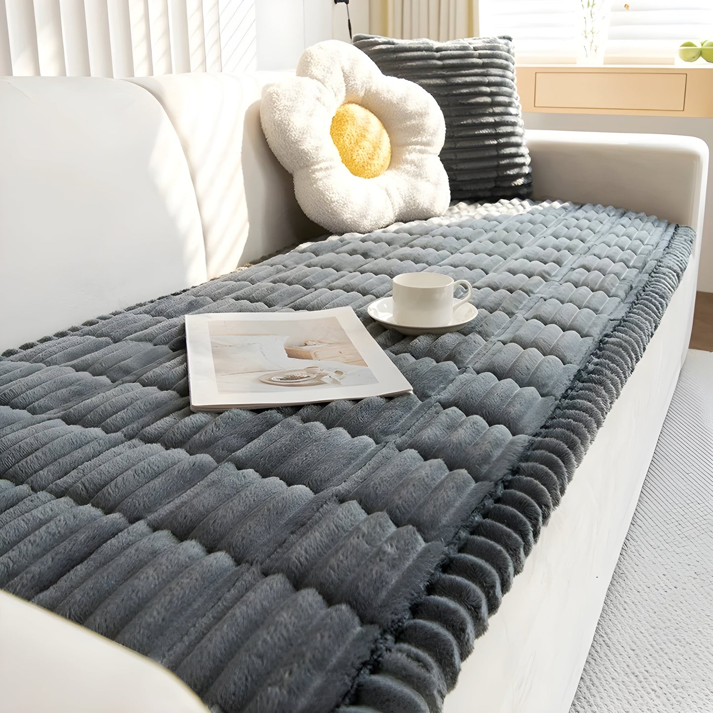 Bankhoes - VeluGuard - Verdikt Ribfluweel - Antislip Bescherming