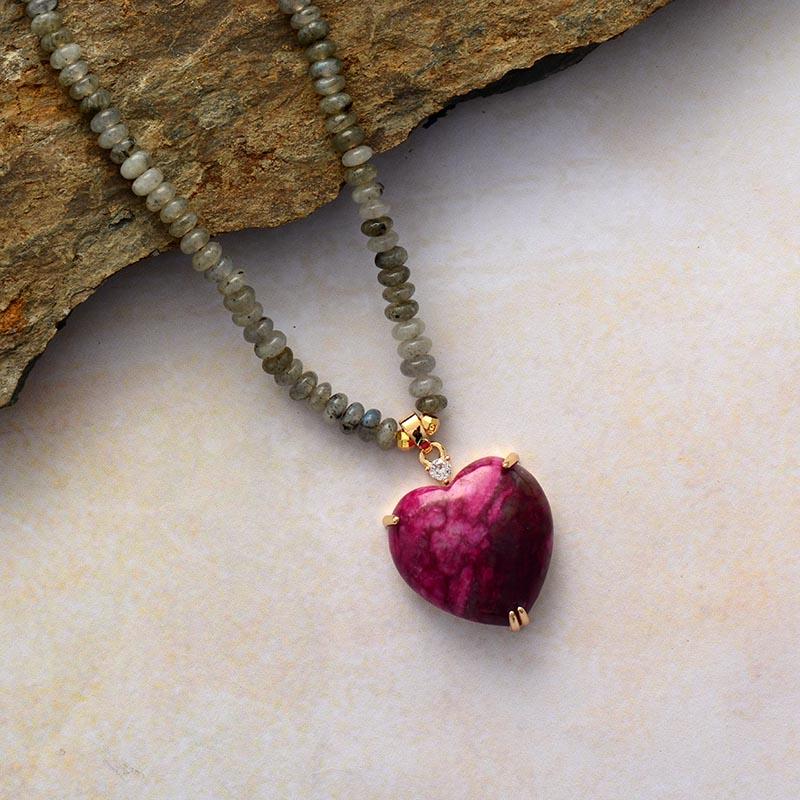 Kralen Hart Ketting - Auravie - Healing Kristal Design - Boho Sieraden Cadeau
