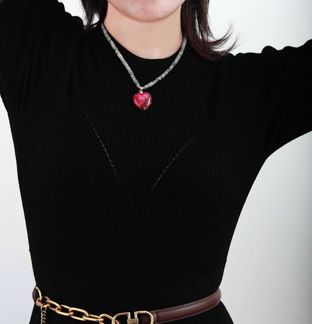 Kralen Hart Ketting - Auravie - Healing Kristal Design - Boho Sieraden Cadeau
