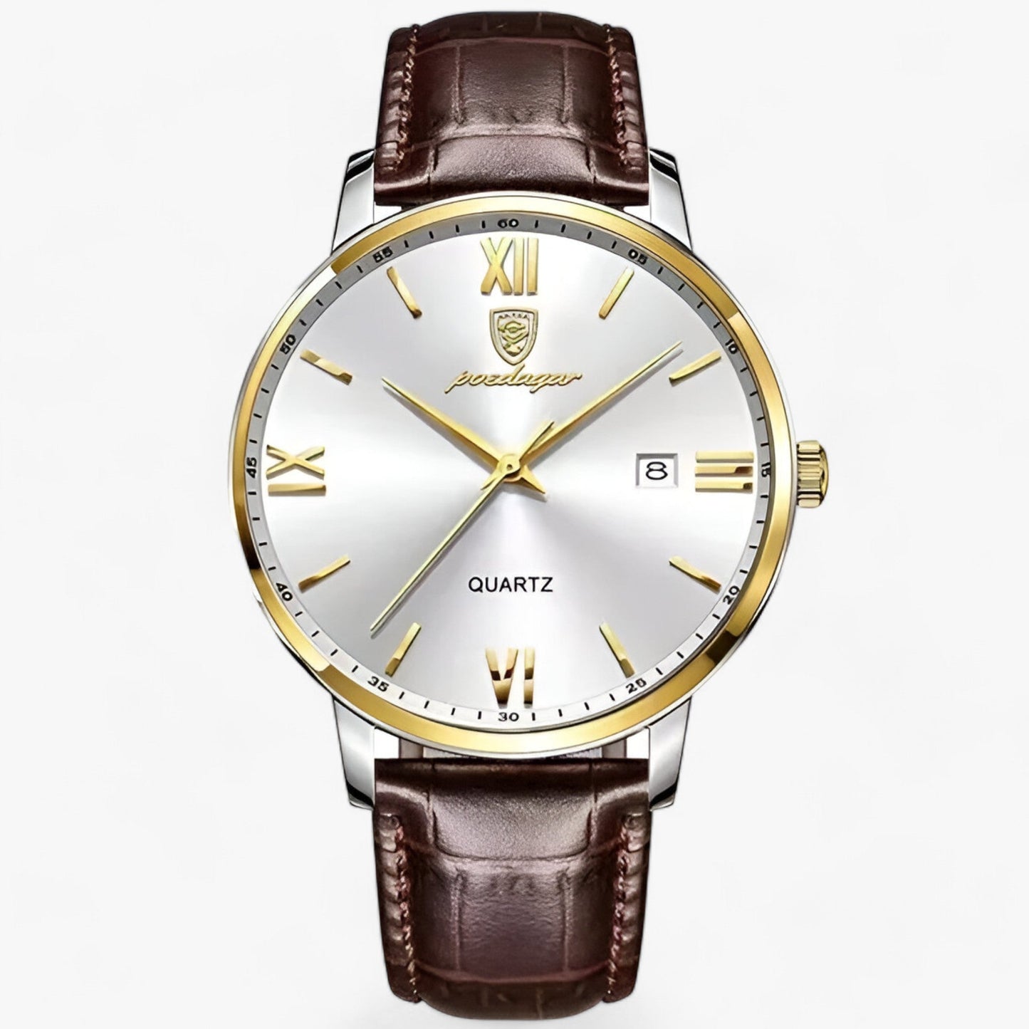 Heren Luxe Horloge - ChronoElite - Stijlvolle Leren Band - Tijdloos Design