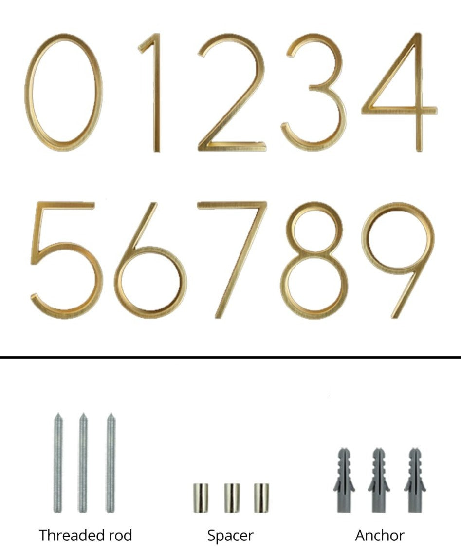 Huisnummers - LuxiNum - Modern Ontwerp - Gouden Afwerking