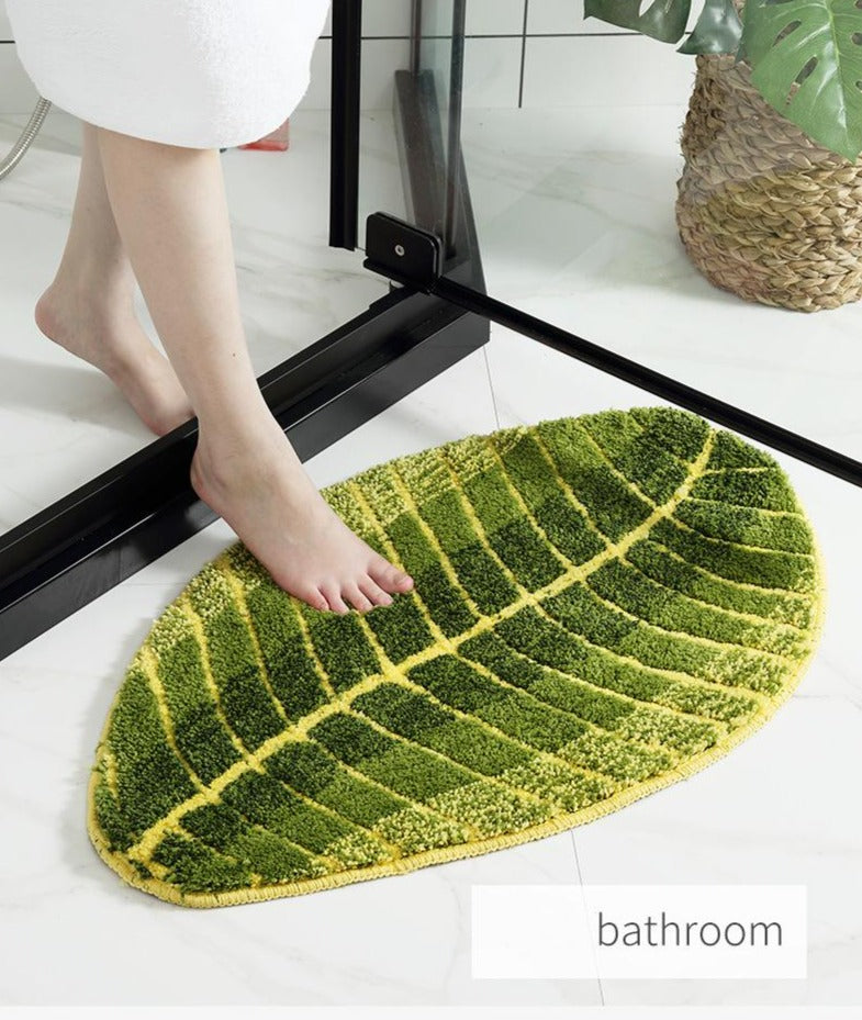 Badmat - LeafLux - Tropisch Design - Antislip Zacht