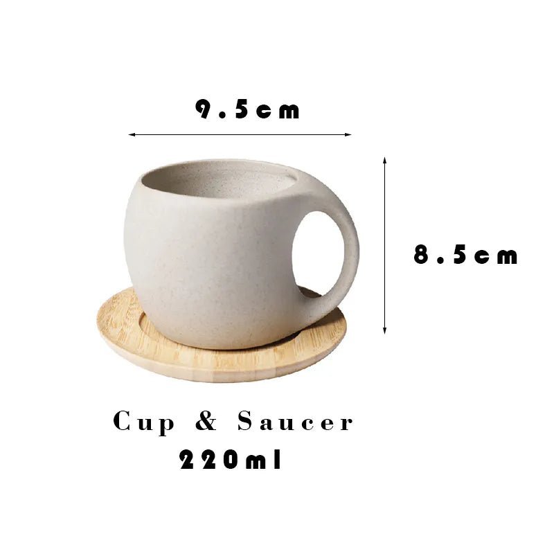Koffiekop Set - RetroCups - Keramisch Design - Klassieke Schotel